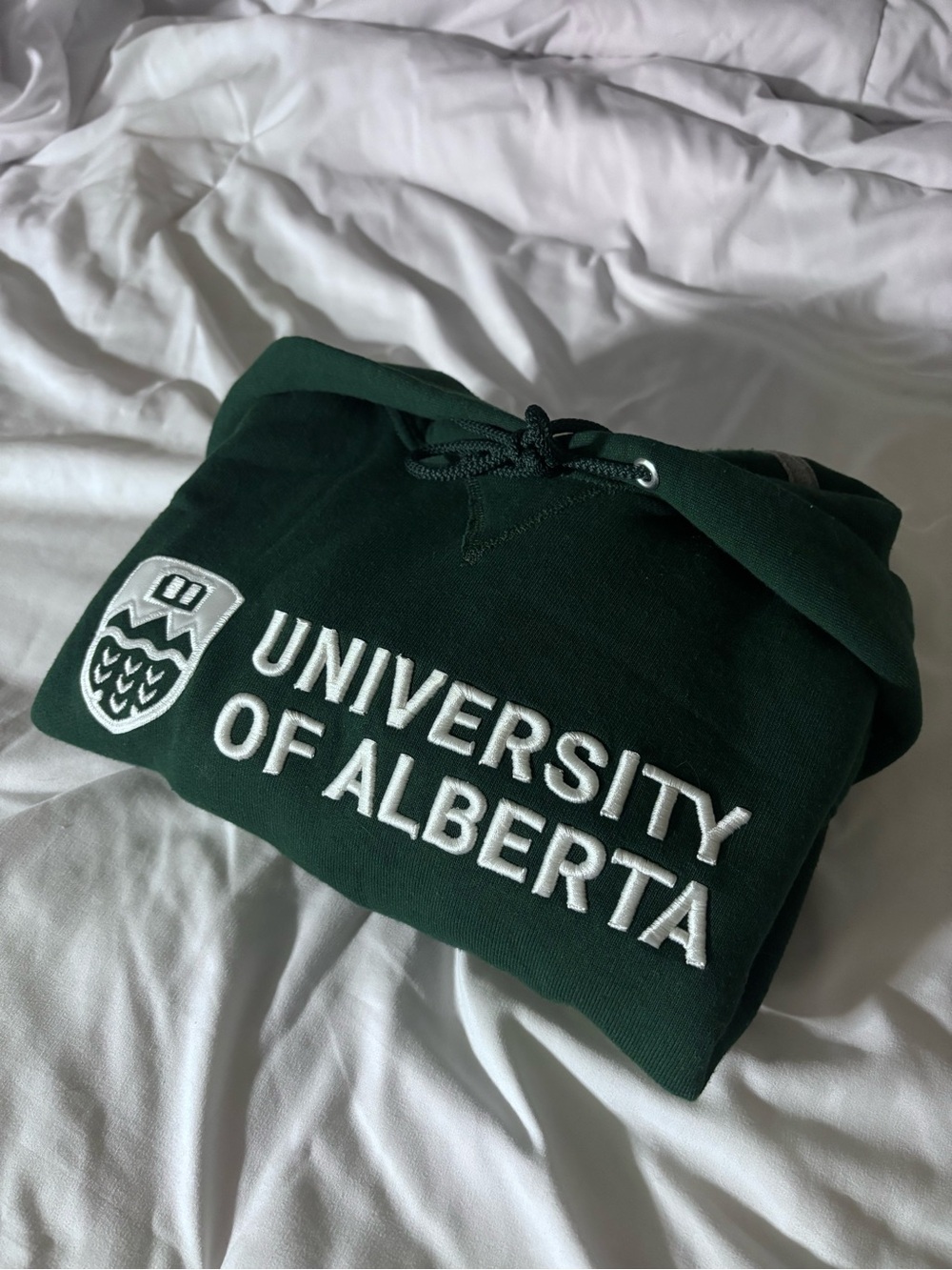 University of Alberta Green Embroidered Hoodie NWOT